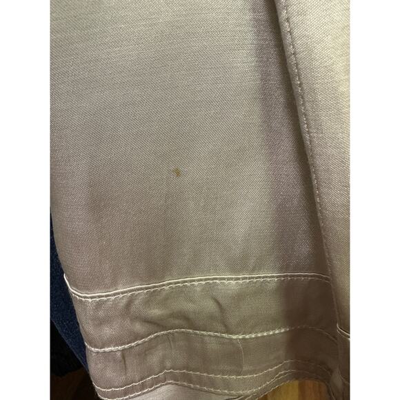 Zara Basic Straight Leg Satin Pants Womens Size Small Cream Gray *READ FLAW - Picture 6 of 7